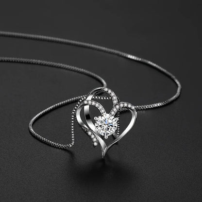 Rose Gift Box With Heart Pendant Necklace Valentine'S Day