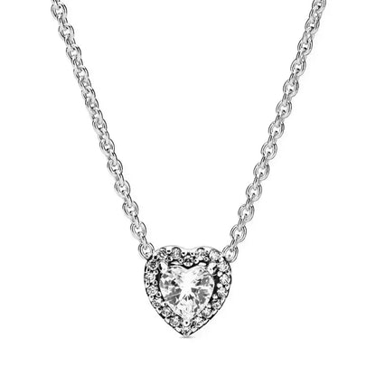 925 Sterling Silver Heart Bowknot Pendant Necklace Valentine'S Day
