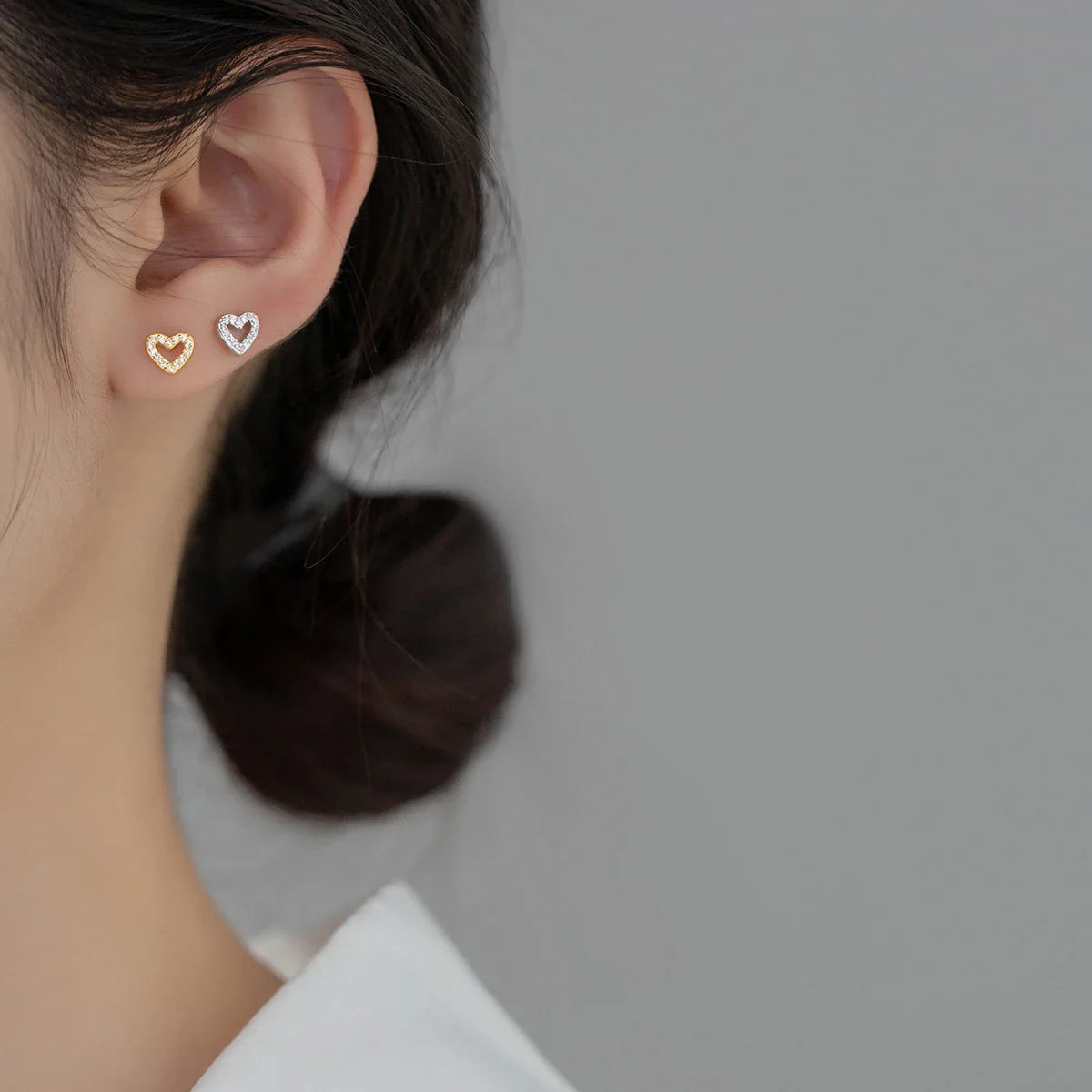 Valentines Gifts For Her 925 Sterling Silver Heart Stud Earrings