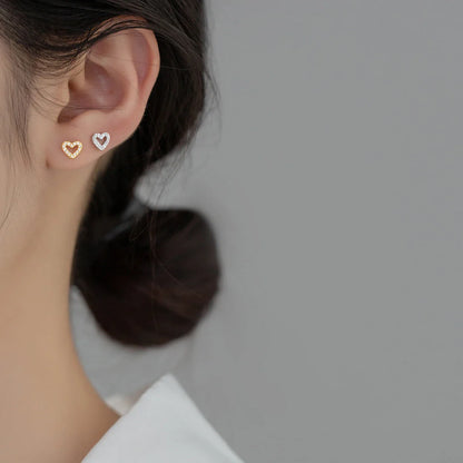 Valentines Gifts For Her 925 Sterling Silver Heart Stud Earrings