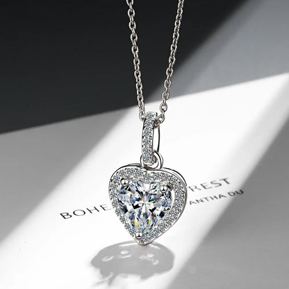 925 Sterling Silver Heart Pendant Necklace Valentine'S Day