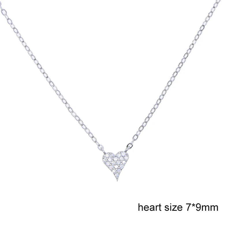 925 Sterling Silver Heart Pendant Necklace Valentine'S Day