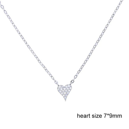 925 Sterling Silver Heart Pendant Necklace Valentine'S Day