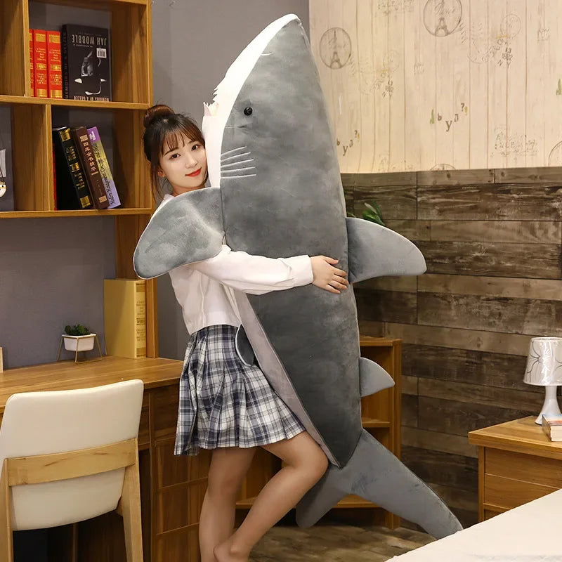 Giant Teddy Bear Shark Plush Toy Soft Sleeping Pillow