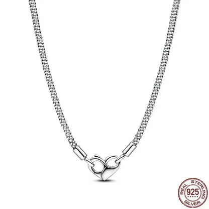 925 Sterling Silver Heart Bowknot Pendant Necklace Valentine'S Day