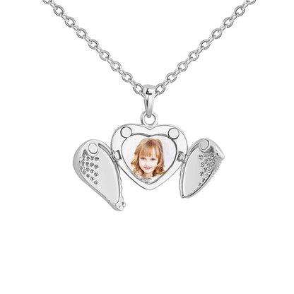 Personalized Heart Locket Photo Necklace Valentine'S Day Pendant