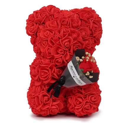 25Cm Artificial Rose Bear Eternal Rose Teddy Gift Decoration