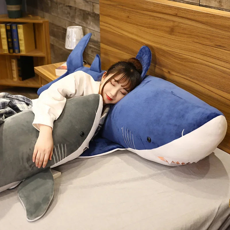 Giant Teddy Bear Shark Plush Toy Soft Sleeping Pillow