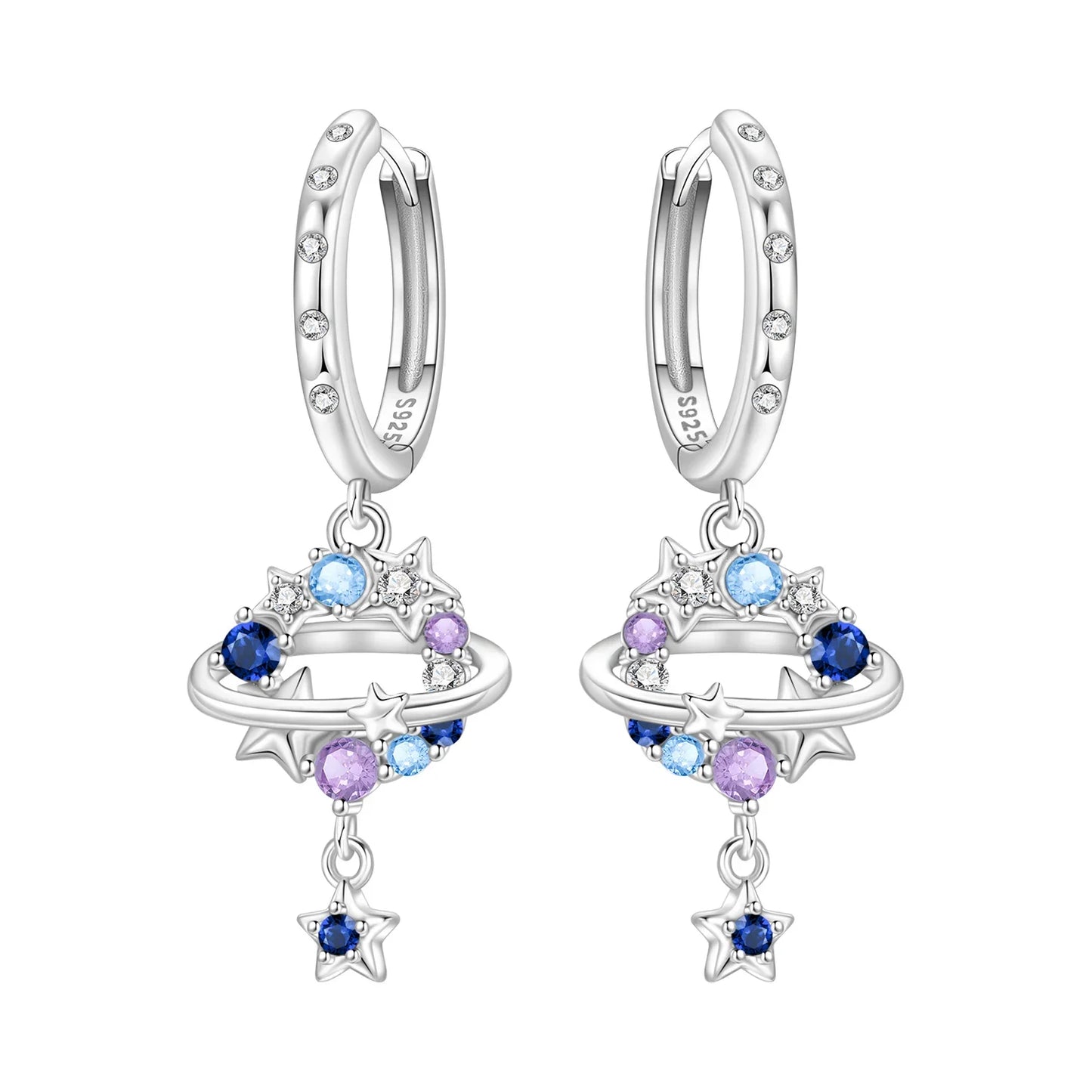 Valentines Gifts For Her 925 Silver Heart Wing Drop Earrings