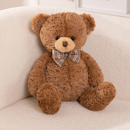 Giant Teddy Bear Plush Brown Hug Pillow With Bow