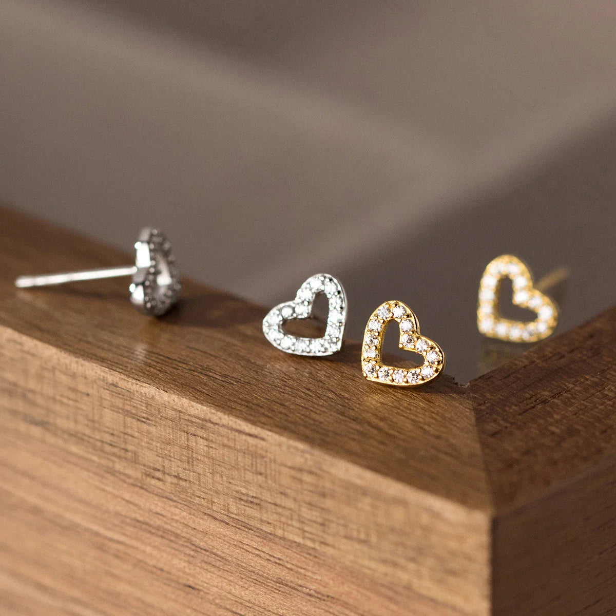 Valentines Gifts For Her 925 Sterling Silver Heart Stud Earrings