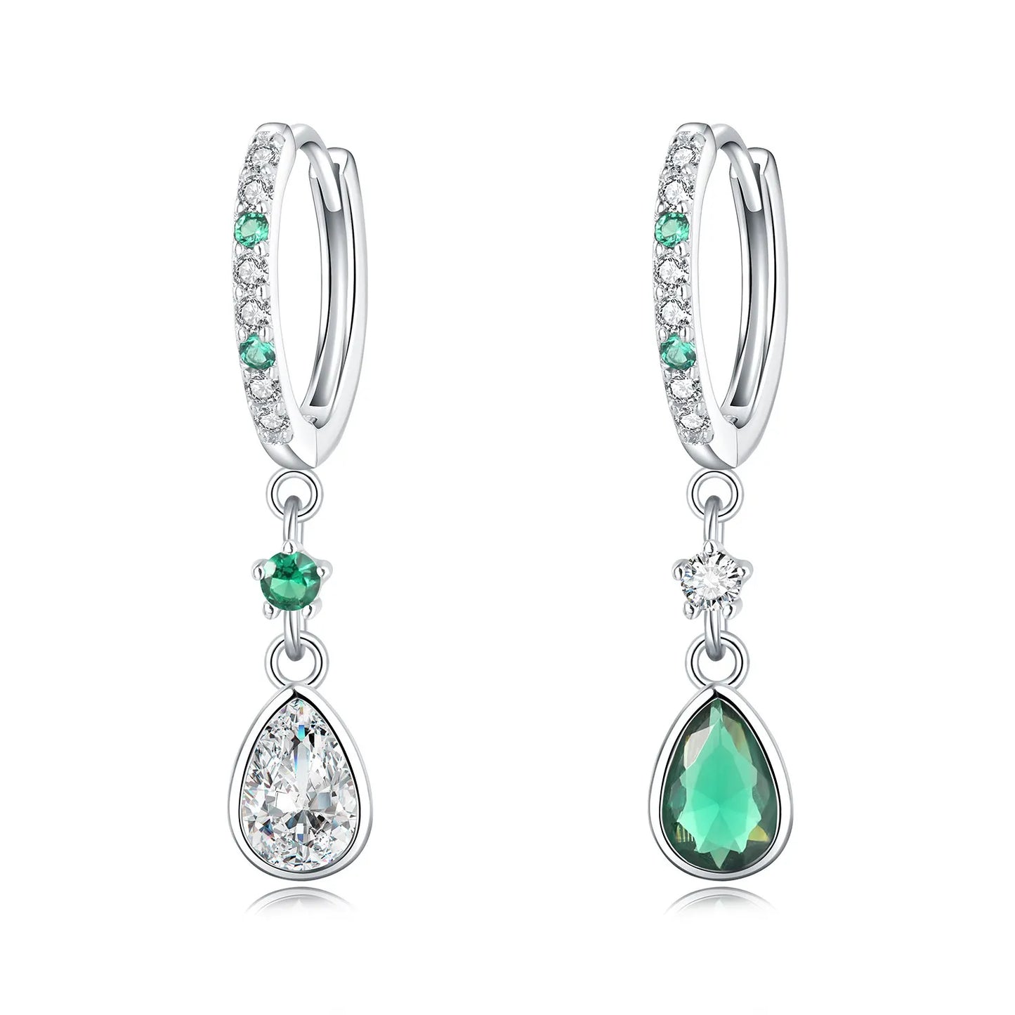 Valentines Gifts For Her S925 Silver Heart Drop Earrings Zircon