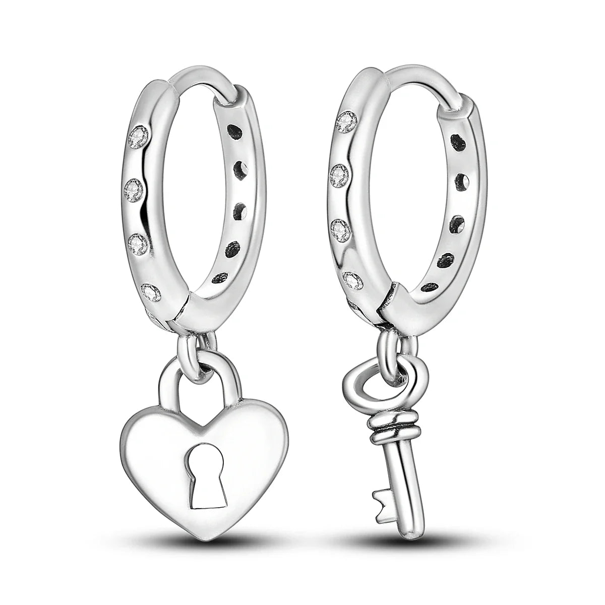Valentines Gifts For Her Silver Plated Heart Hoop Earrings