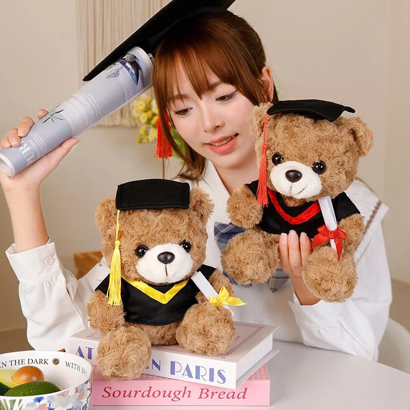 25Cm Christmas Teddy Bear Plush Doll Graduation Gift