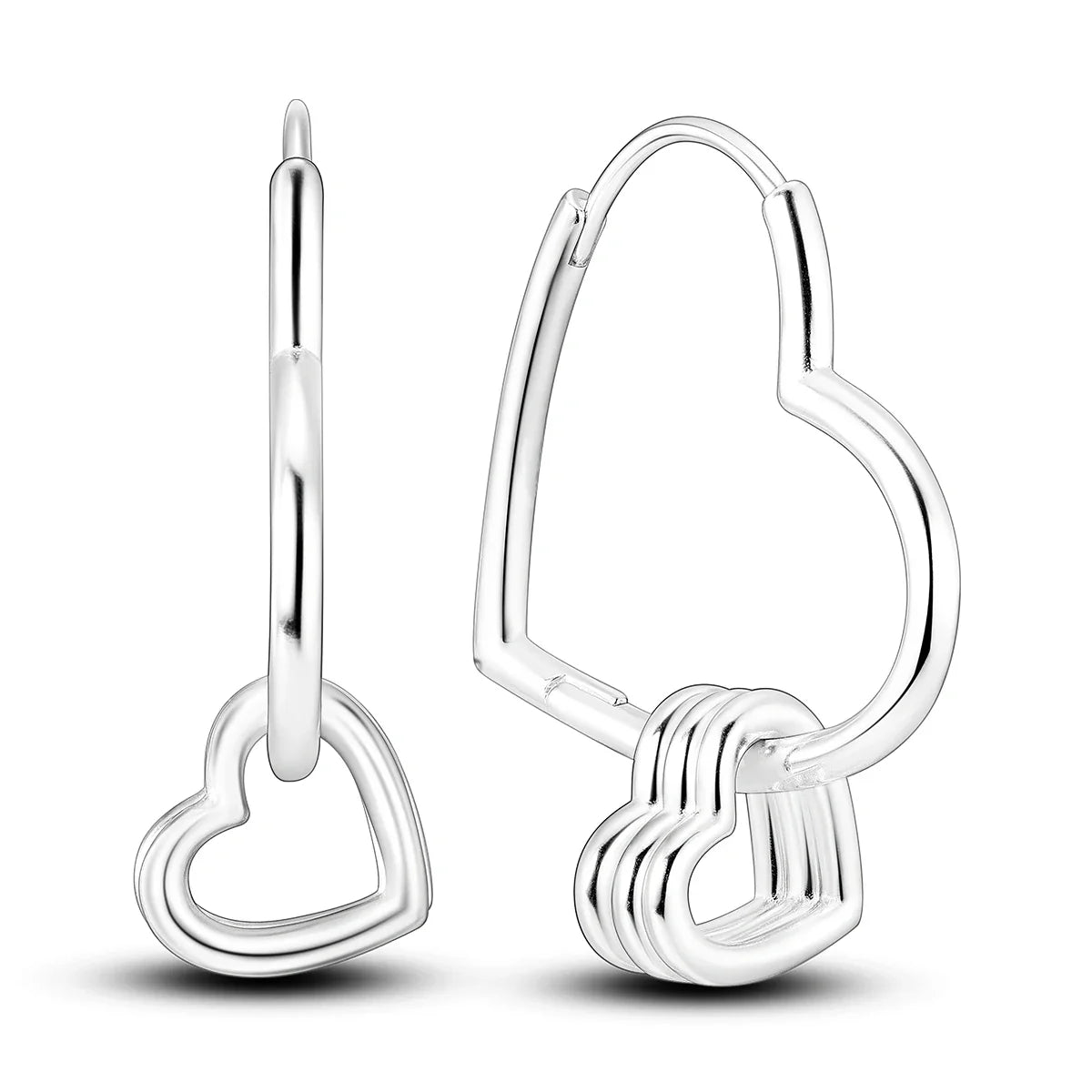Valentines Gifts For Her Silver Plated Heart Hoop Earrings