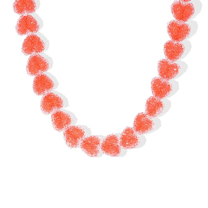 Colorful Heart Candy Choker Necklace Valentine'S Day Gift