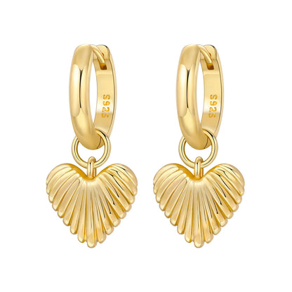 Valentines Gifts For Her 925 Silver Wing Heart Drop Earrings