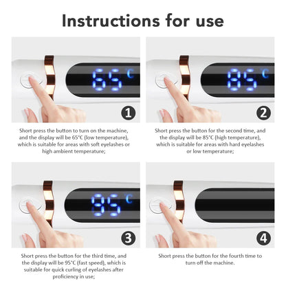 Electric Eyelash Curler Heated Pen With Comb And 3 Modes