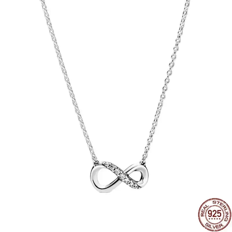 925 Sterling Silver Heart Bowknot Pendant Necklace Valentine'S Day