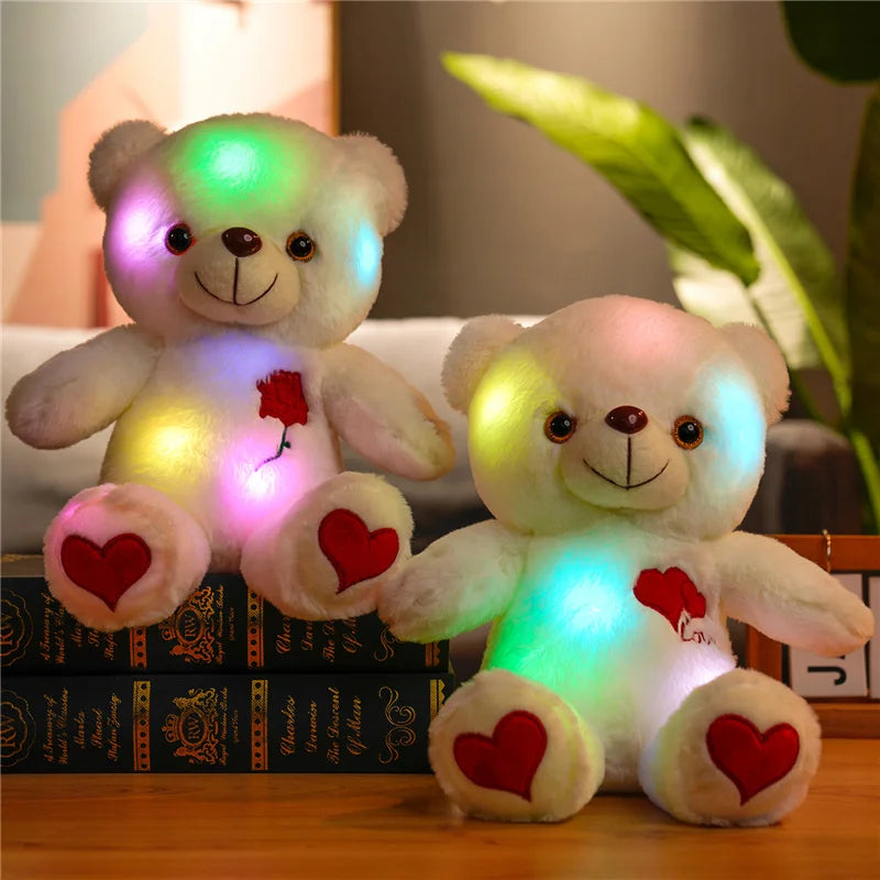 30Cm Giant Teddy Bear Luminous Plush Toy With Hearts