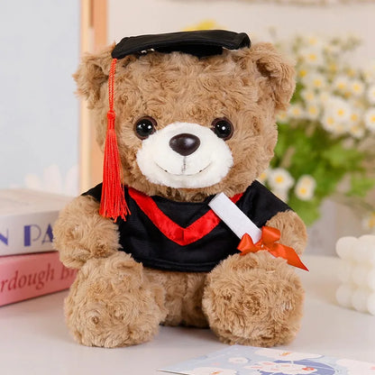 25Cm Christmas Teddy Bear Plush Doll Graduation Gift