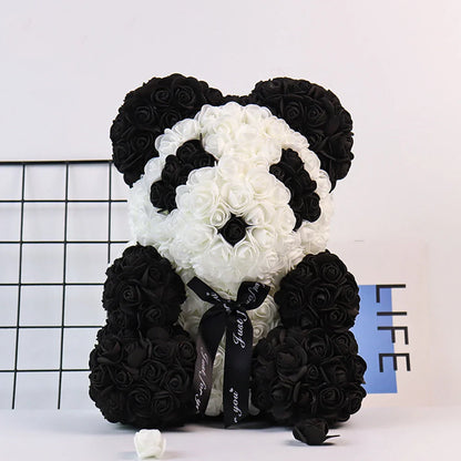 25Cm Artificial Rose Bear Romantic Gift For Anniversary Birthday