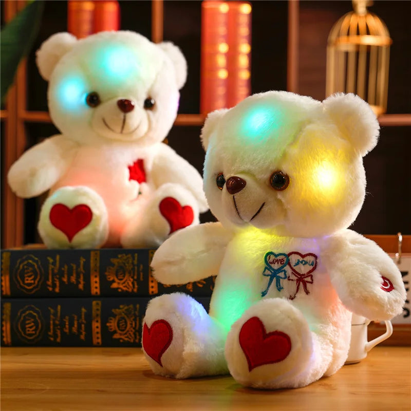 30Cm Giant Teddy Bear Luminous Plush Toy With Hearts
