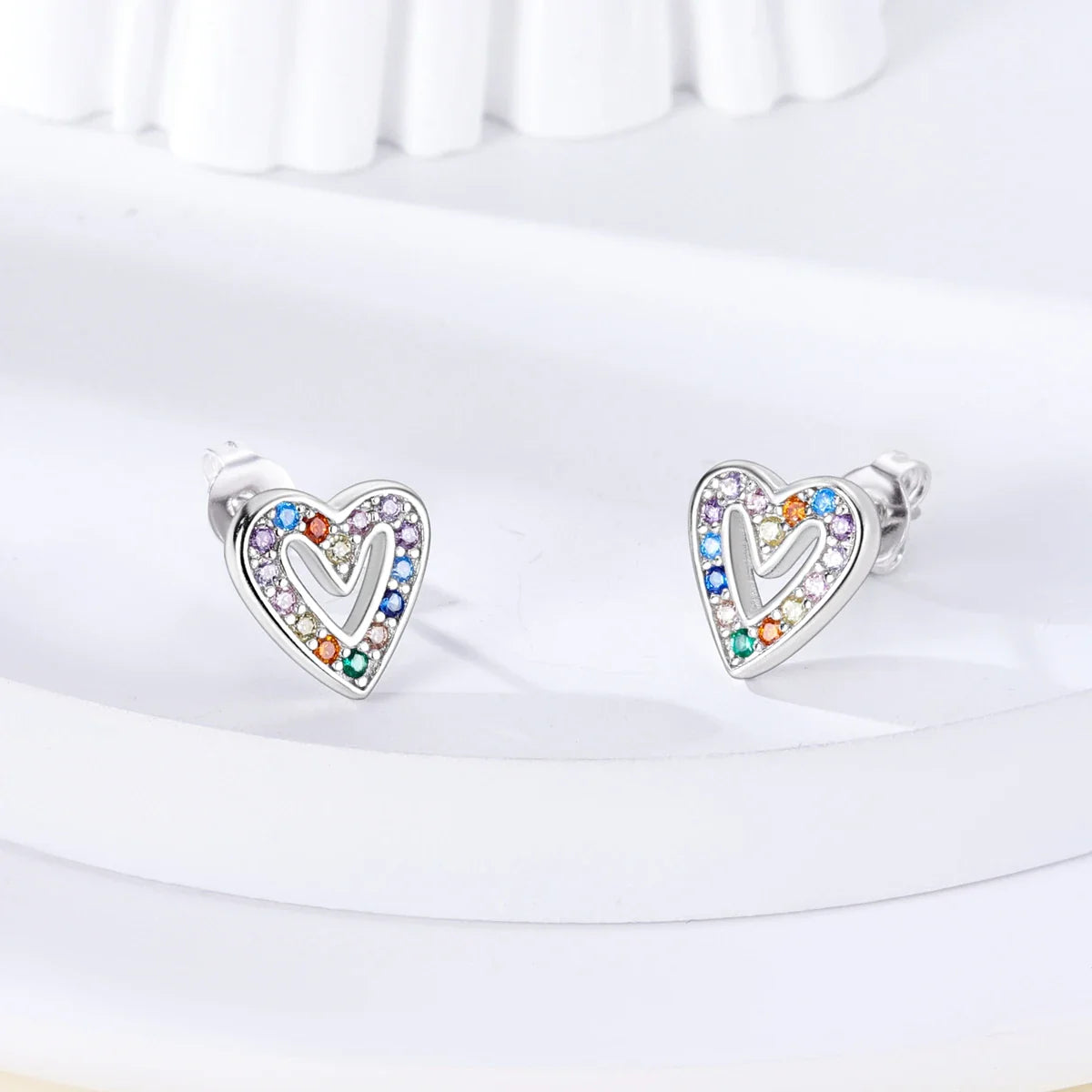 Valentines Gifts For Her Silver Plated Heart Hoop Earrings