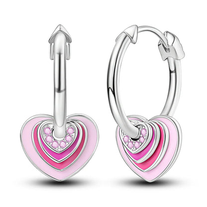 Valentines Gifts For Her Silver Plated Heart Hoop Earrings