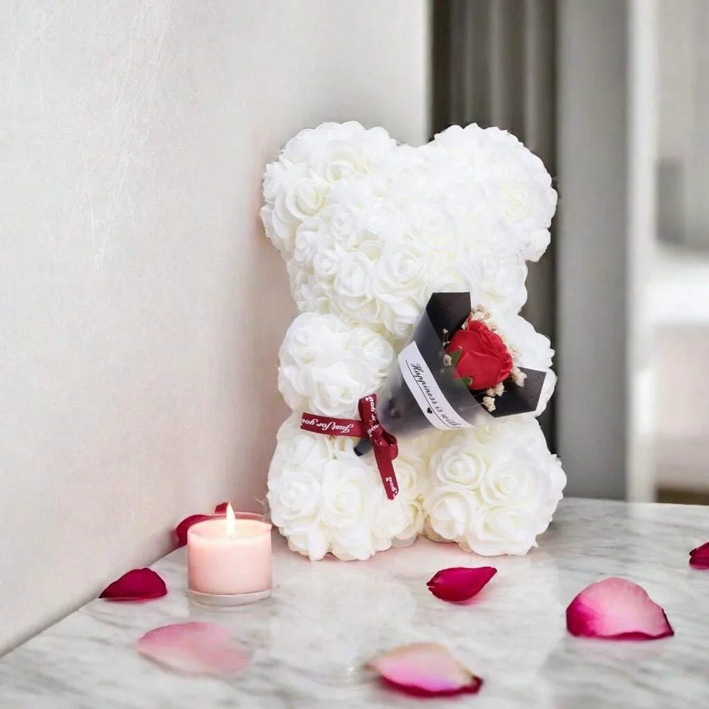 Foam Rose Bear Bouquet For Celebrations And Home Décor