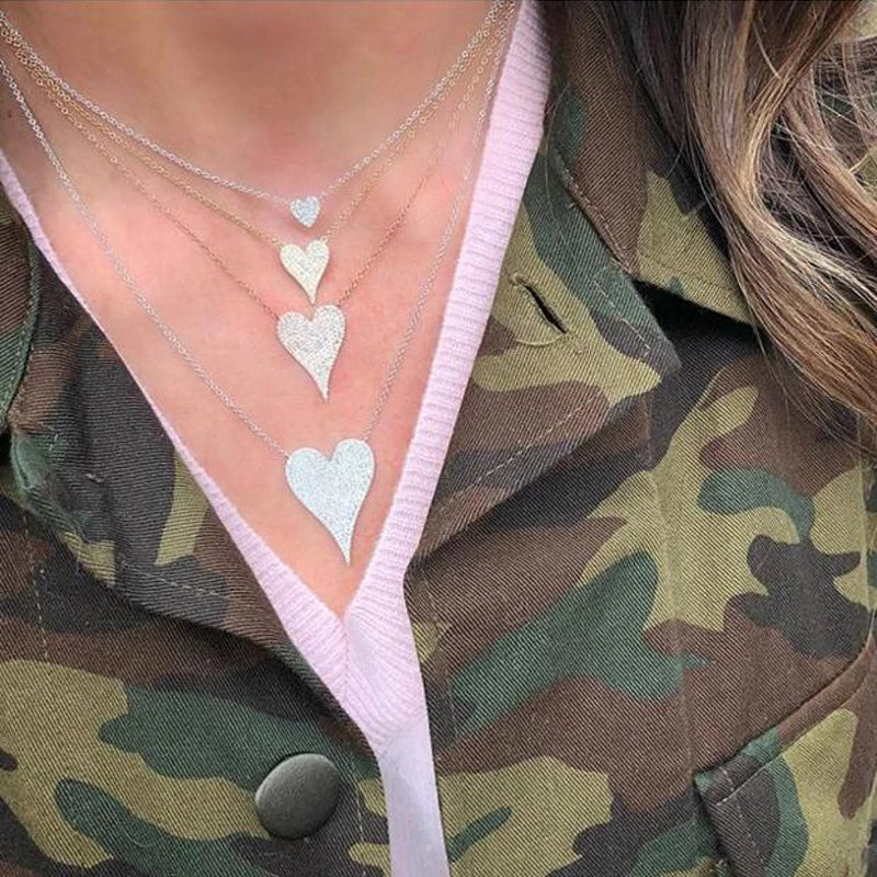 925 Sterling Silver Heart Pendant Necklace Valentine'S Day