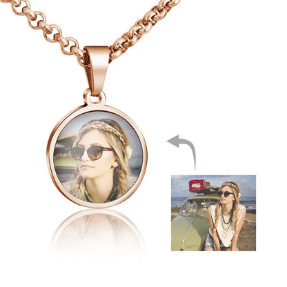 Personalized Heart Locket Photo Necklace Valentine'S Day Pendant