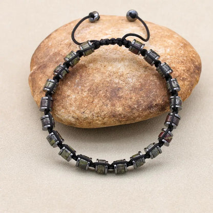 Valentines Gifts For Him Tiger Eye Hematite Braided Adjustable Bracelet