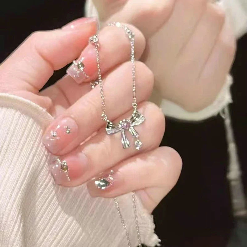 Pink Heart Planet Zircon Pendant Necklace Valentine'S Day