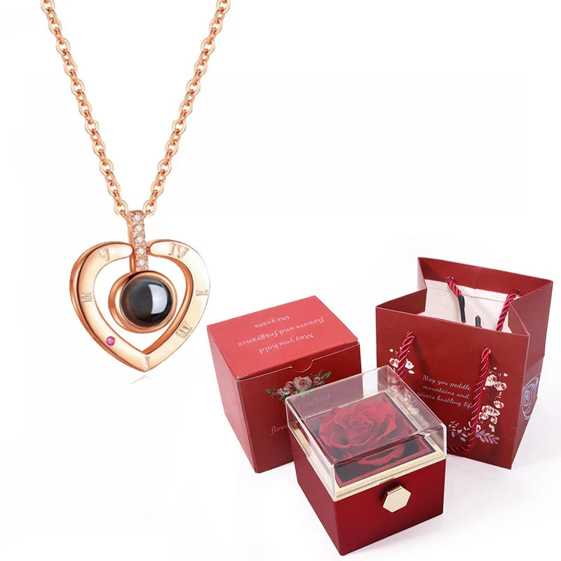 100 Languages I Love You Projection Necklace Valentine'S Day Gift Set