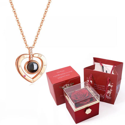 100 Languages I Love You Projection Necklace Valentine'S Day Gift Set
