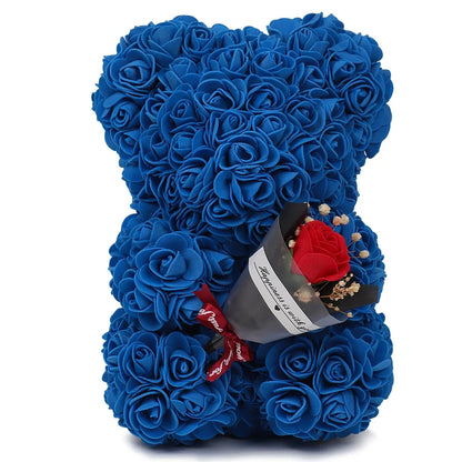 25Cm Artificial Rose Bear Eternal Rose Teddy Gift Decoration