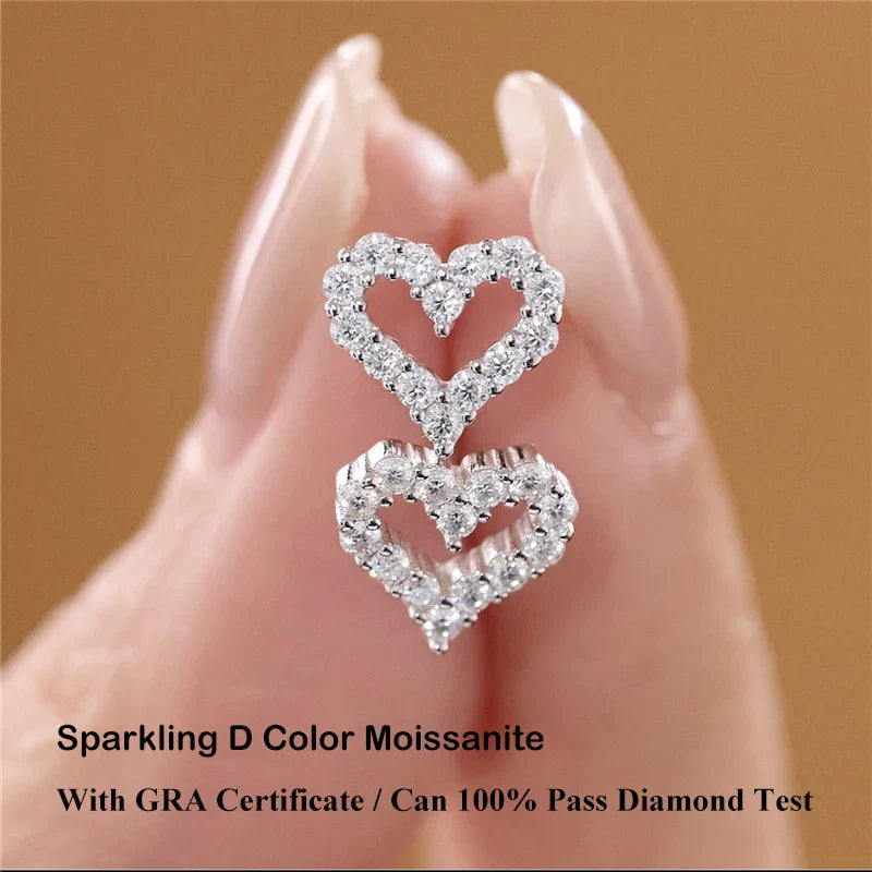 Valentines Gifts For Her Moissanite Stud Earrings 925 Sterling Silver