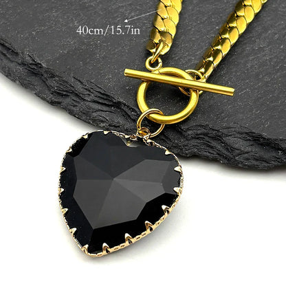 Goth Punk Heart Pendant Choker Necklace Valentine'S Day