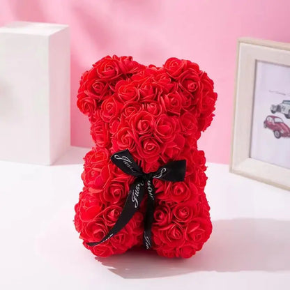 Rose Bear Romantic Artificial Rose Teddy Gift Decoration