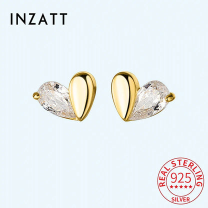 Valentines Gifts For Her 925 Sterling Silver Zircon Heart Stud Earrings