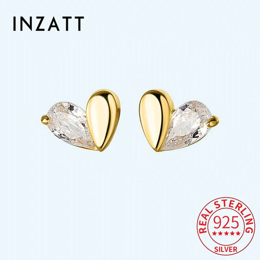 Valentines Gifts For Her 925 Sterling Silver Zircon Heart Stud Earrings
