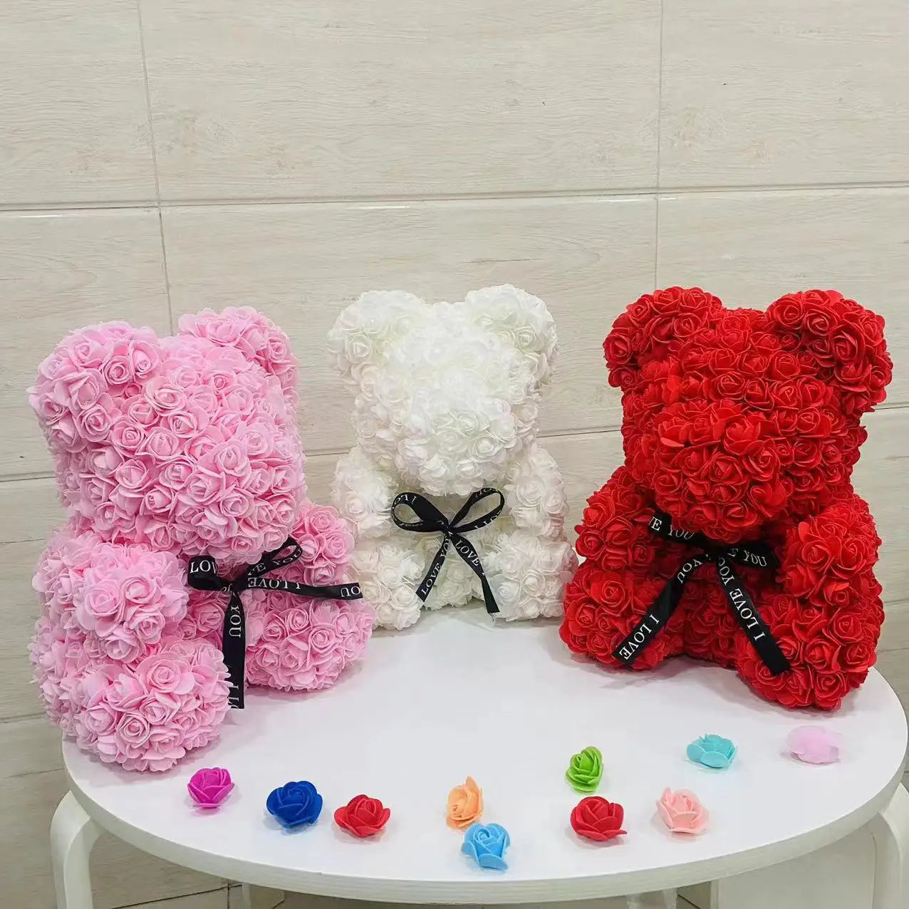 Rose Bear Romantic Artificial Rose Teddy Gift Decoration