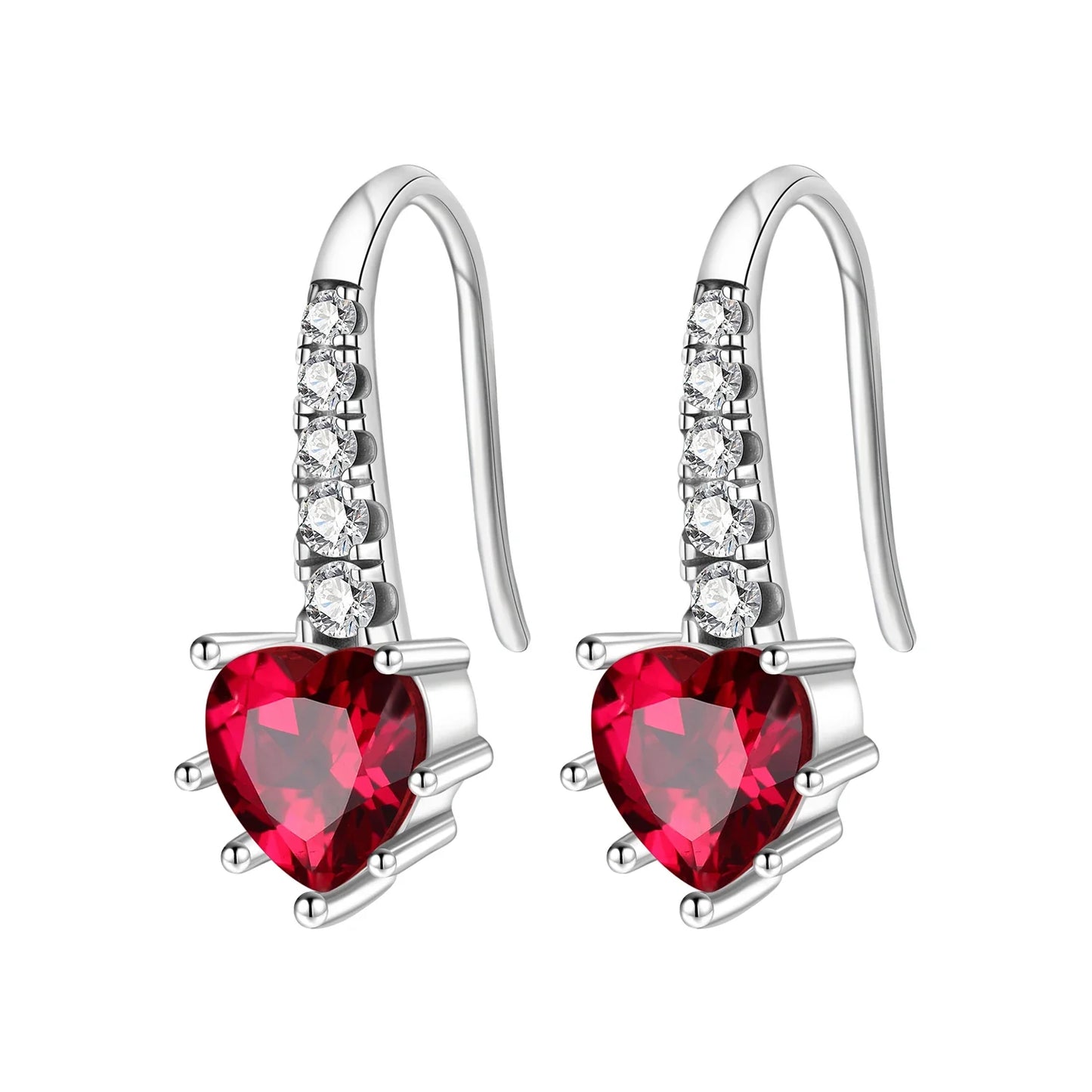 Valentines Gifts For Her 925 Silver Heart Wing Drop Earrings