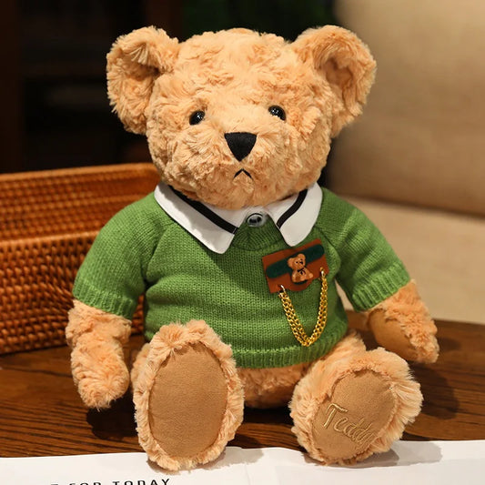 Giant Teddy Bear Plush Toy Vintage Sweater Stuffed Doll