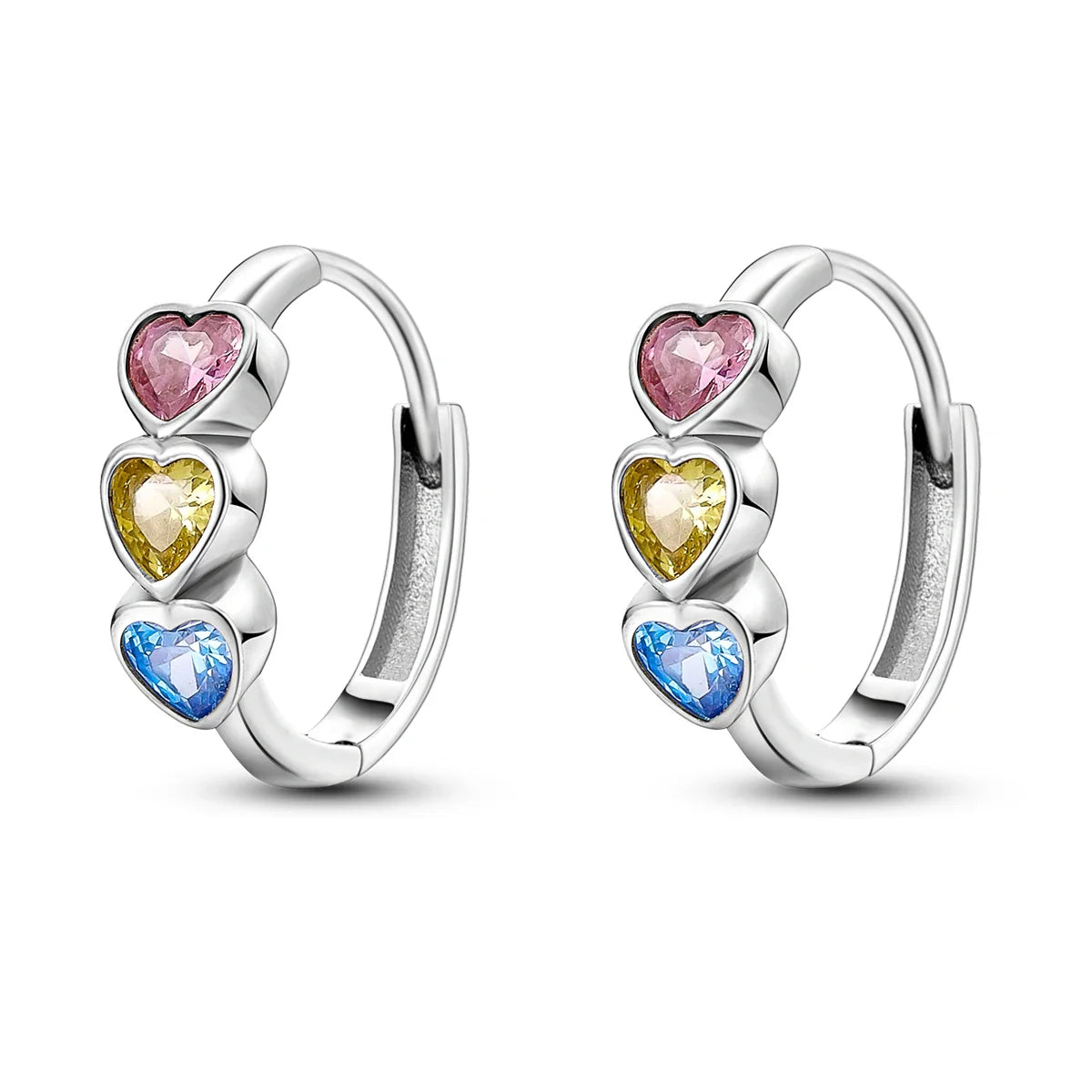 Valentines Gifts For Her Silver Plated Heart Hoop Earrings