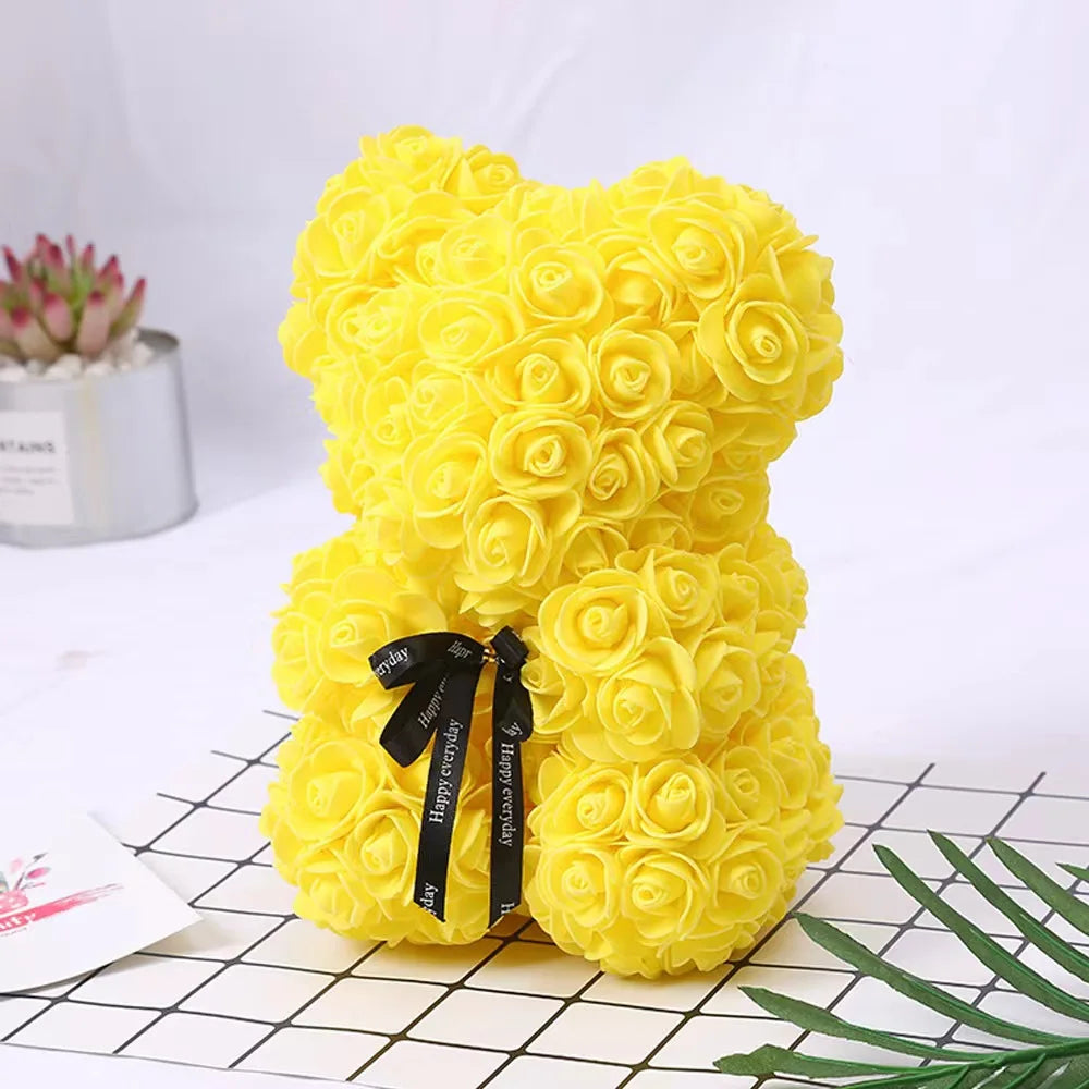 25Cm Rose Bear Romantic Pe Foam Flower Gift