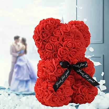 25Cm Artificial Rose Bear Romantic Gift For Anniversary