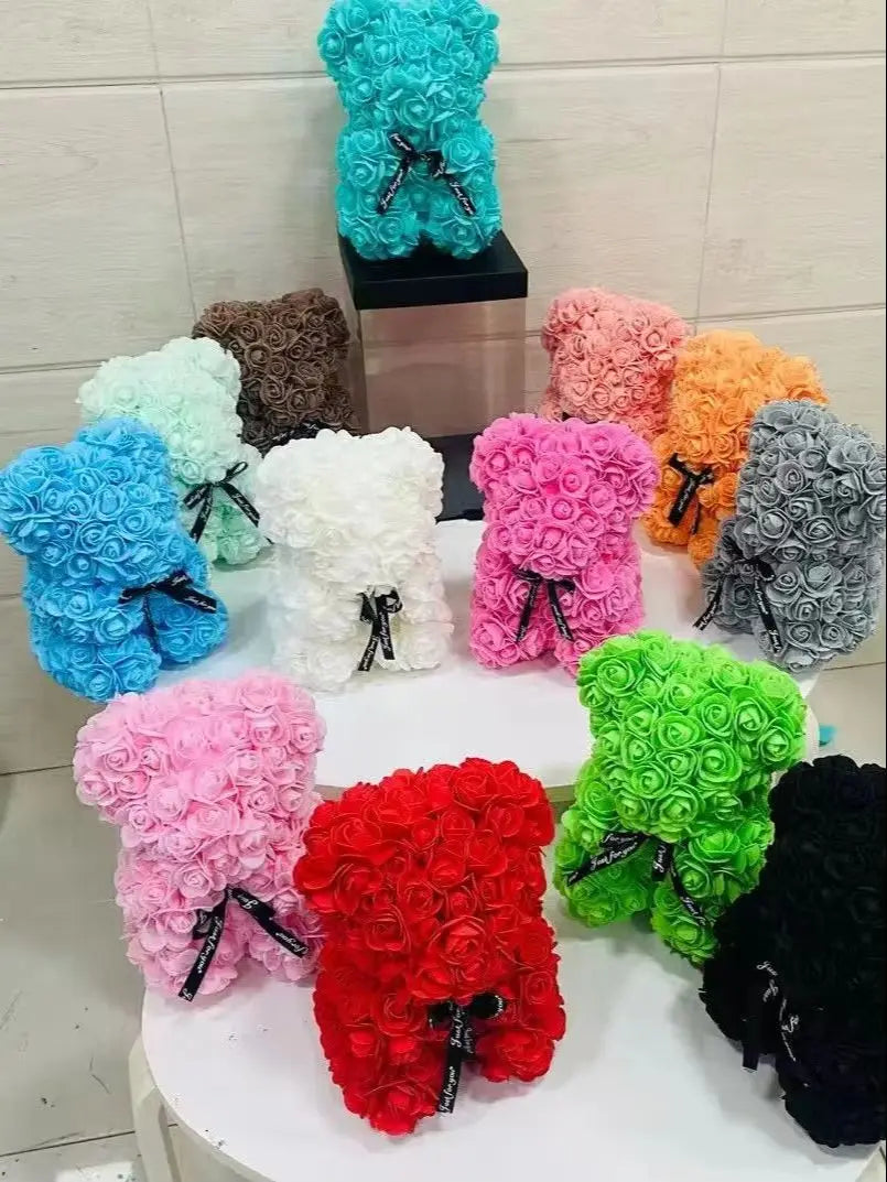 25Cm Rose Bear Romantic Pe Foam Flower Gift