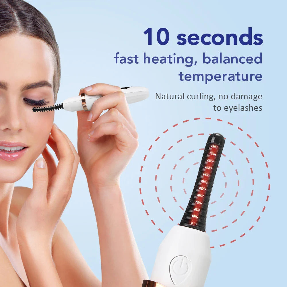 Electric Eyelash Curler Heated Pen With Comb And 3 Modes